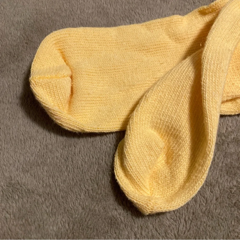 NWOT Vintage Yellow Cuffed Socks Size M